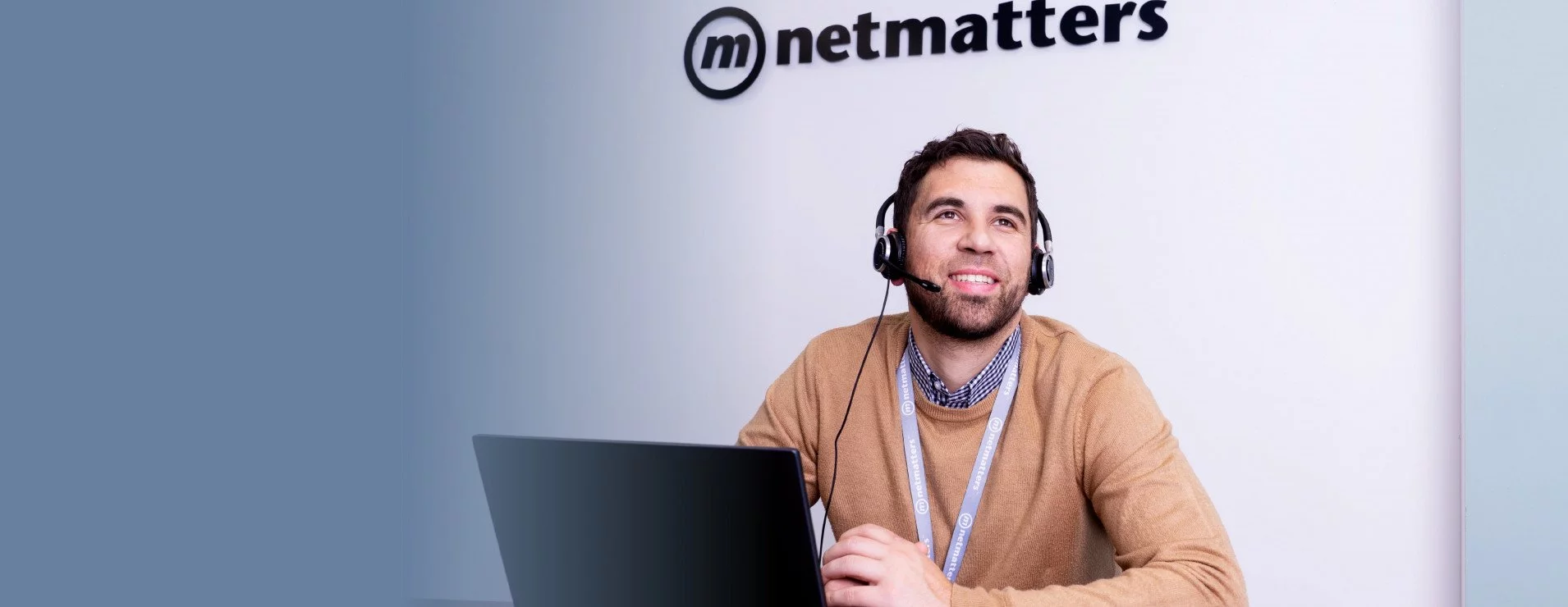 Developer wearing headphones
